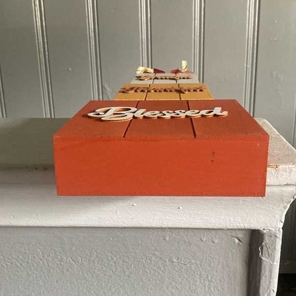 NWT-Stunning Grateful Thankful Blessed Triple Stacked Wooden Box Pumpkin Sign 🍁 - Picture 13 of 17